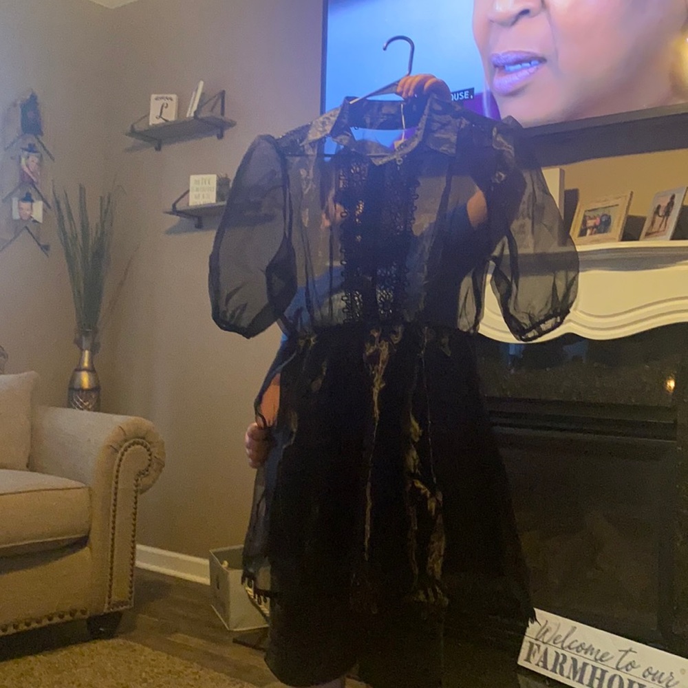 Brand new Sheer Dress black Sz XL